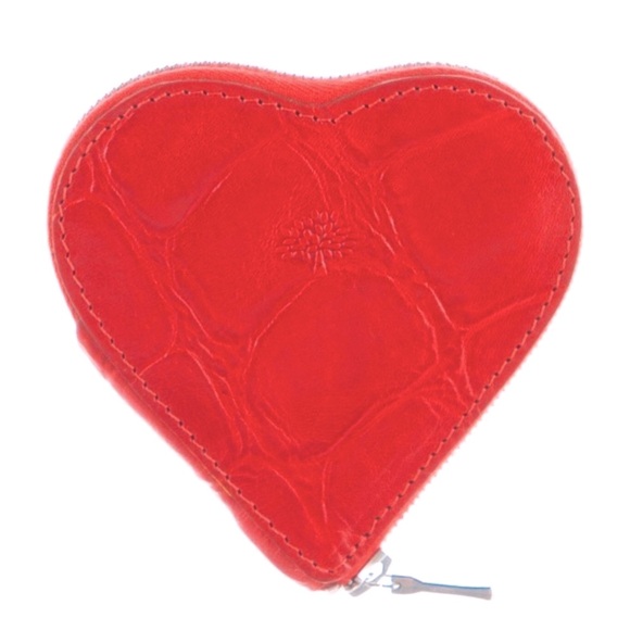 MULBERRY ♥️ Red Leather Wallet Heart NWOT with box. - Picture 3 of 4